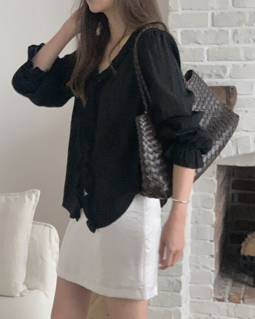 Riel ruffle blouse-2col