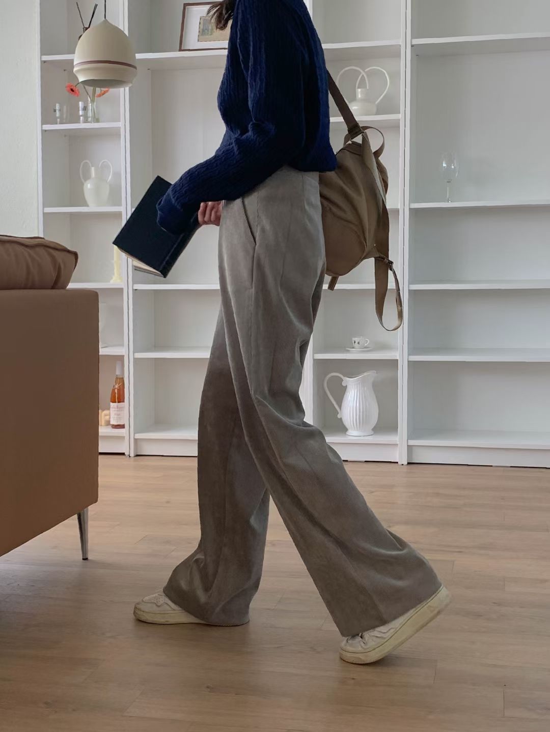 Soft corduroy wide slacks-3col/ショート丈あり