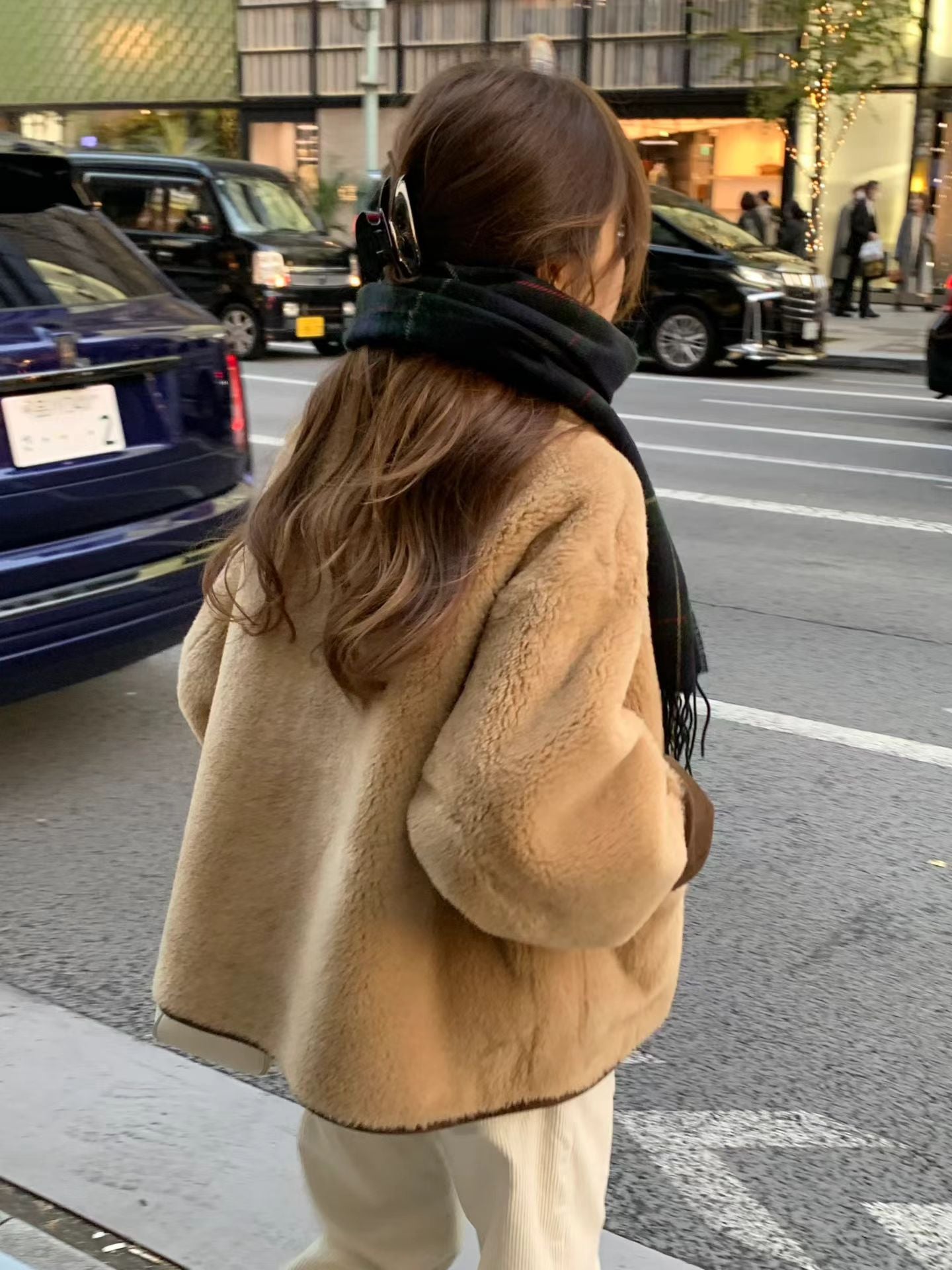 Ounce check wool muffler-3col