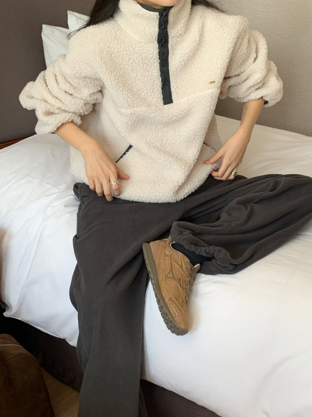 mix fleece pants-4col