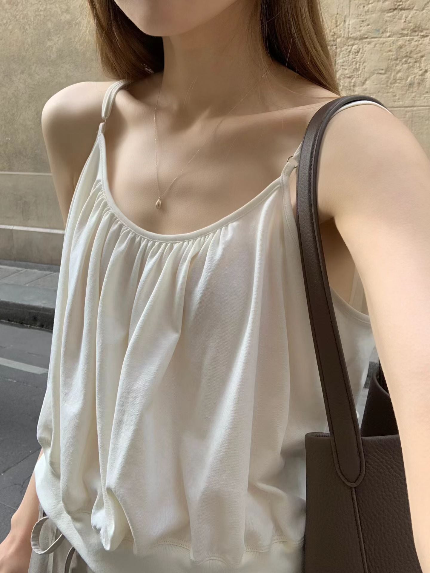Ounce heize shirring blouse-4col