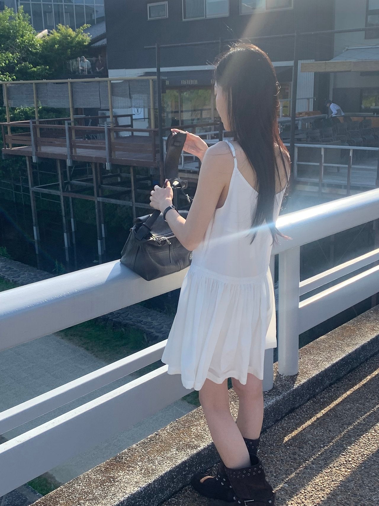 peach lace short onepiece