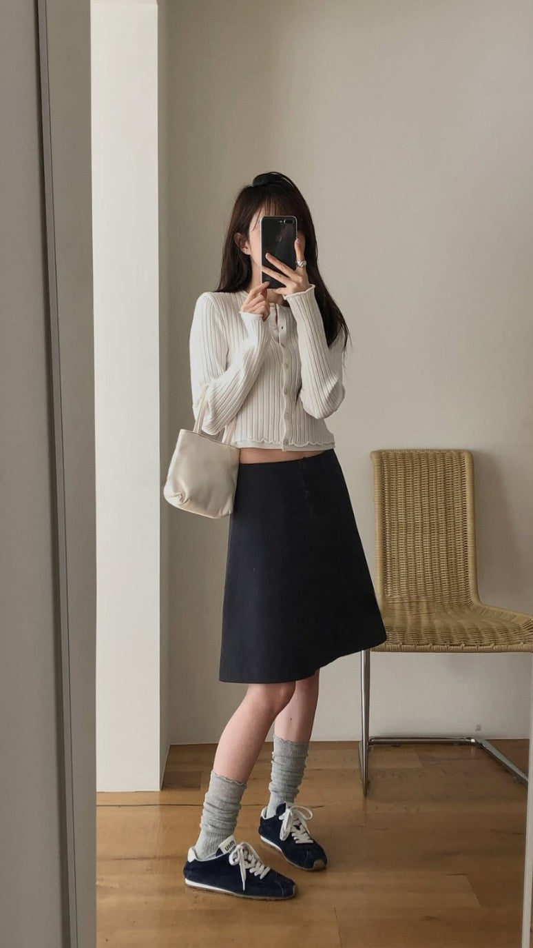 hey rib cardigan-4col