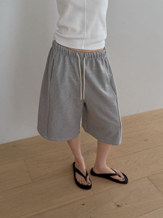 sweat half pants-3col