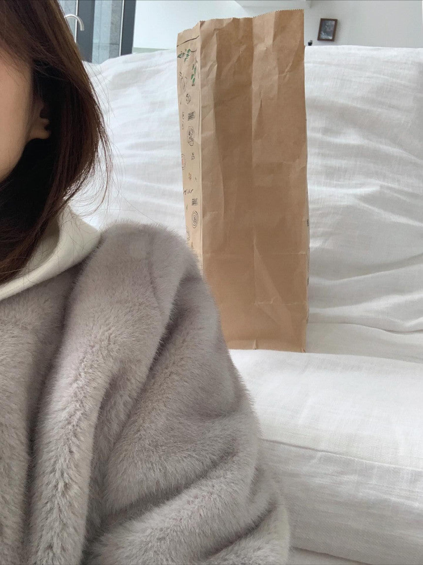 liter sand mink fur jacket-2col