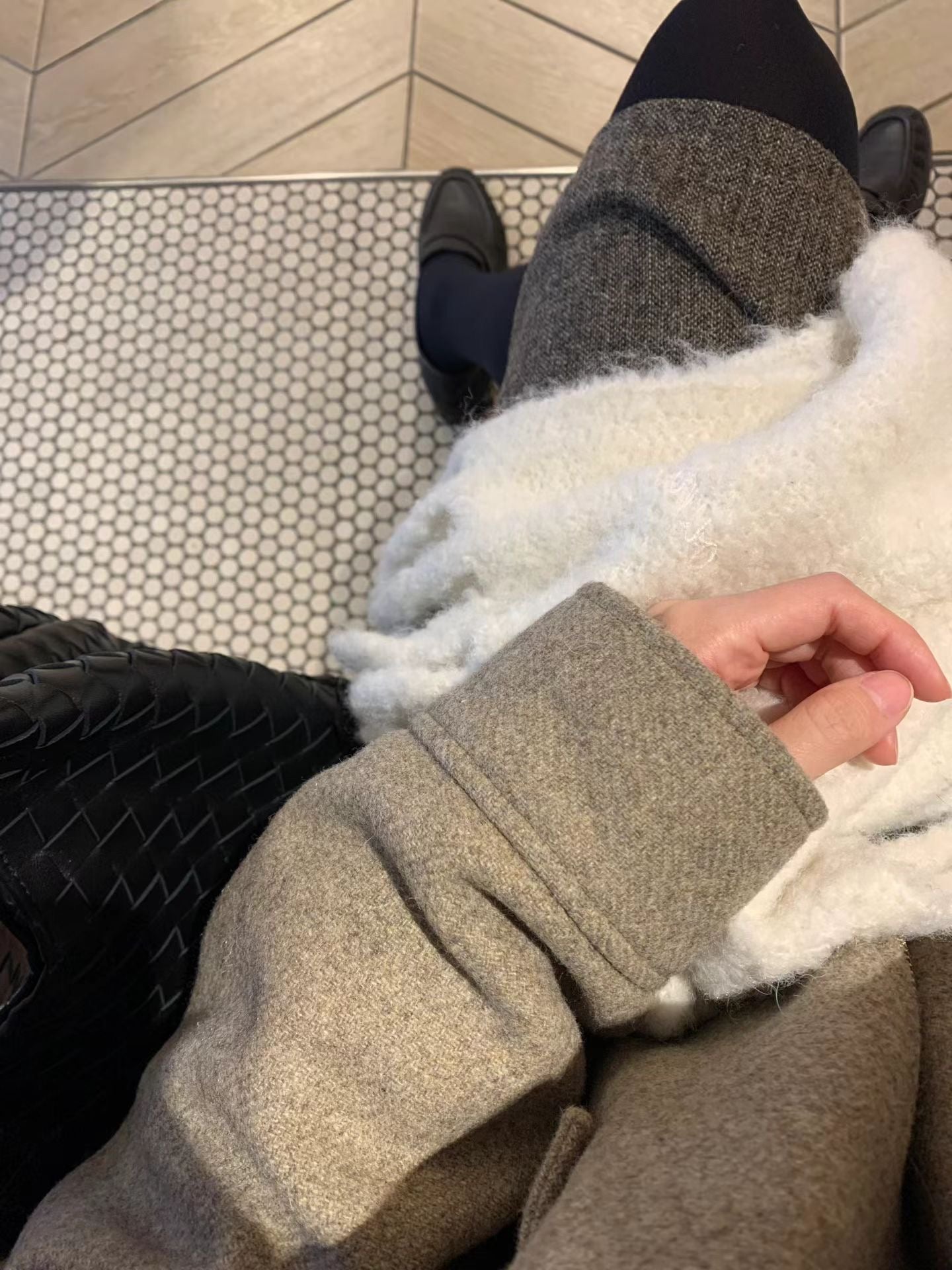 Ounce teddy wool fur Collar jacket-2col