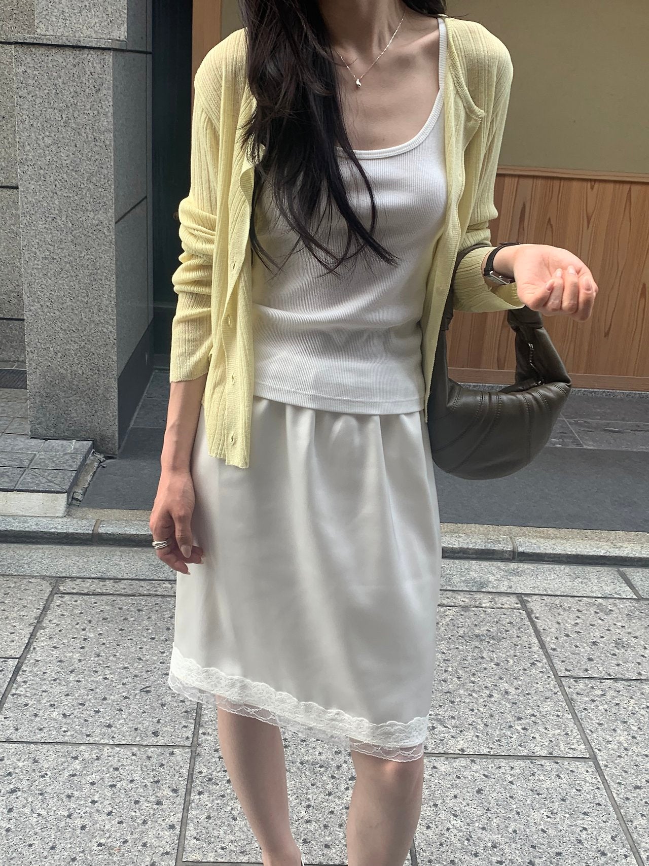 Flex ribbed round cardigan-3col