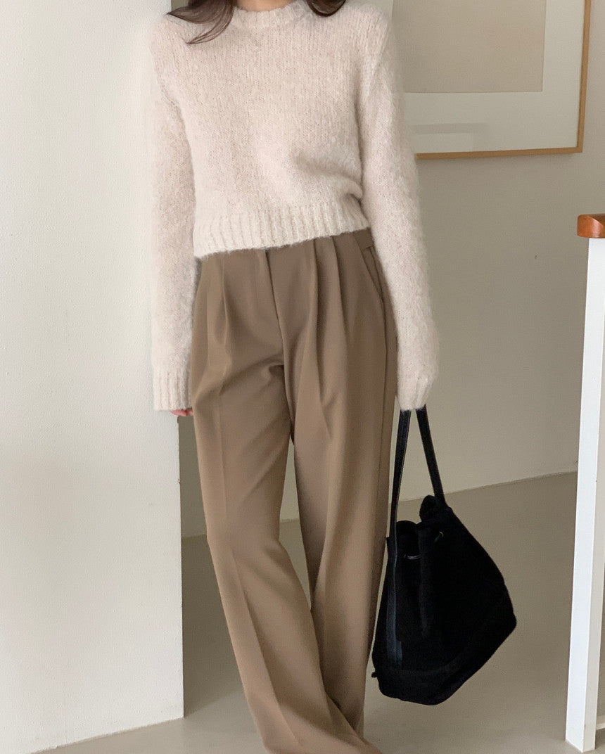 beige即納 Move alpaca knit-4col