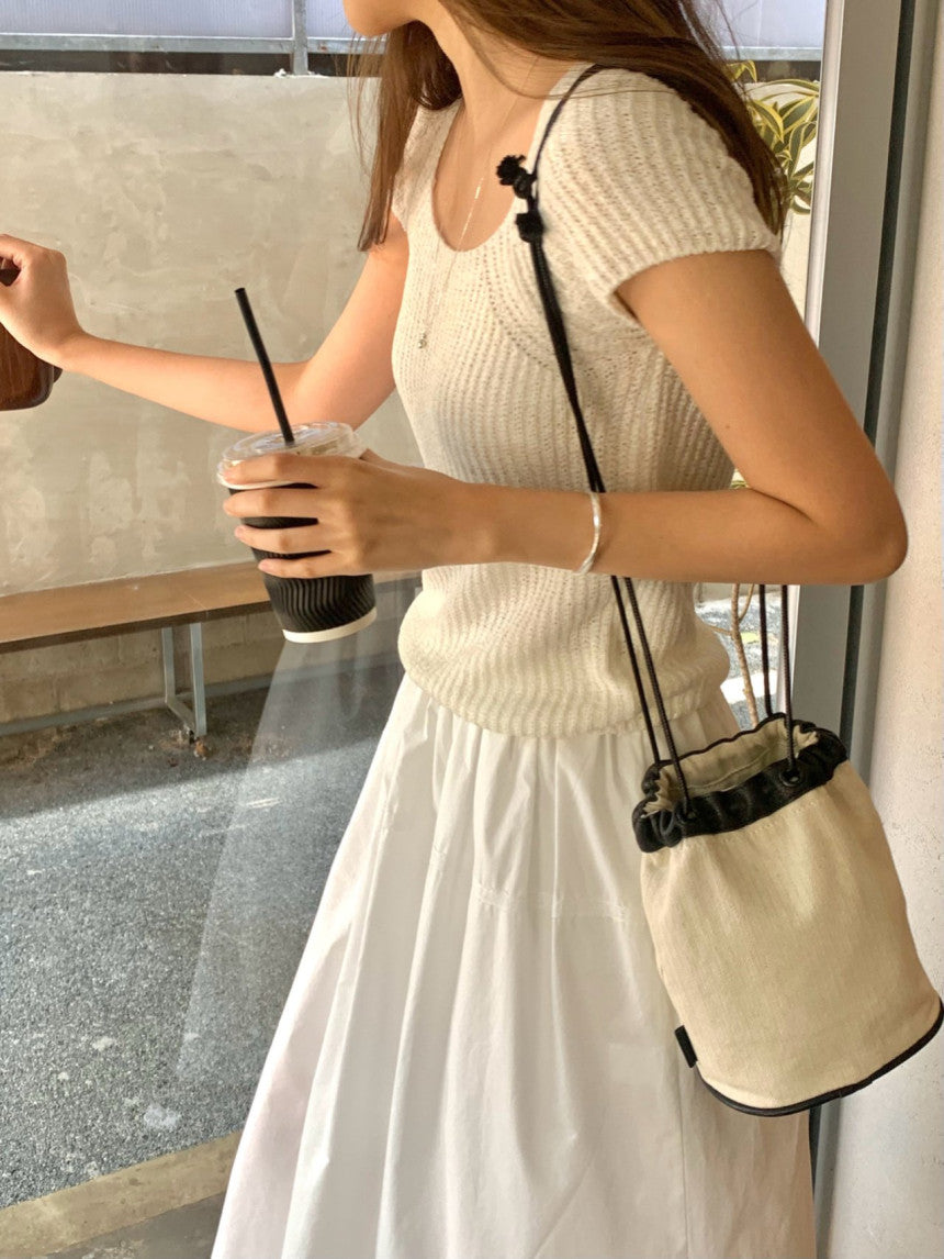 Loe square neck drop shoulder knit-2col