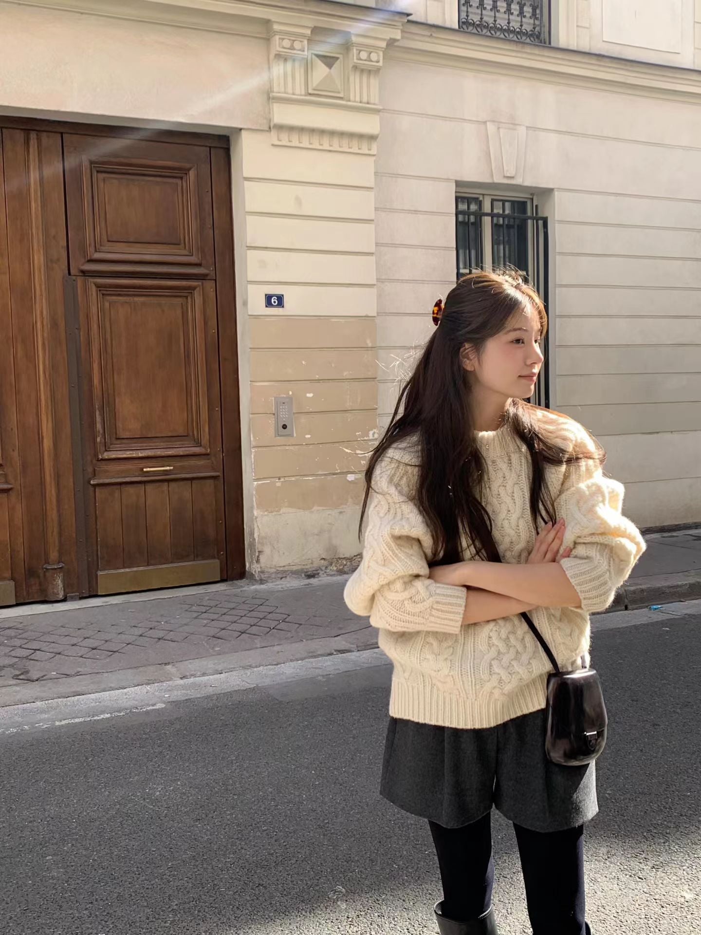 Ounce margo wool cable knit-2col