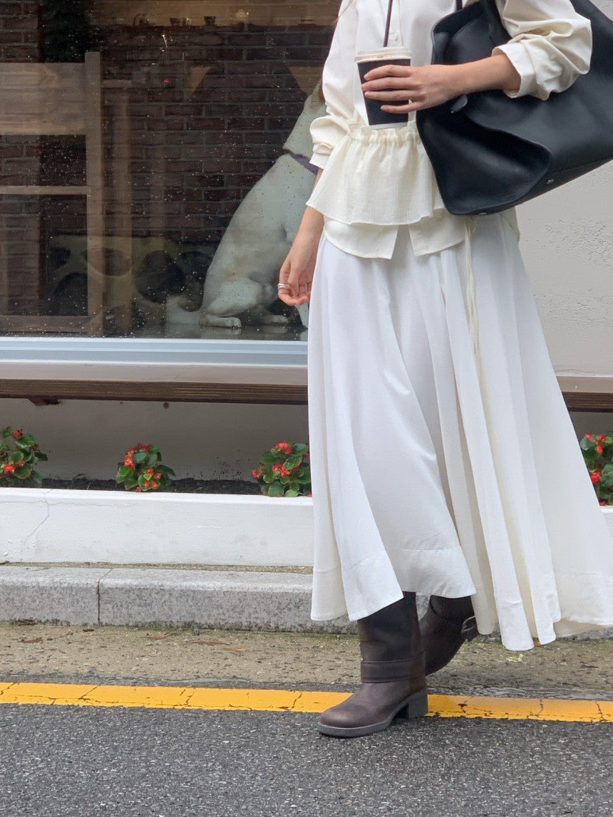 Firenze long flare skirt-2col