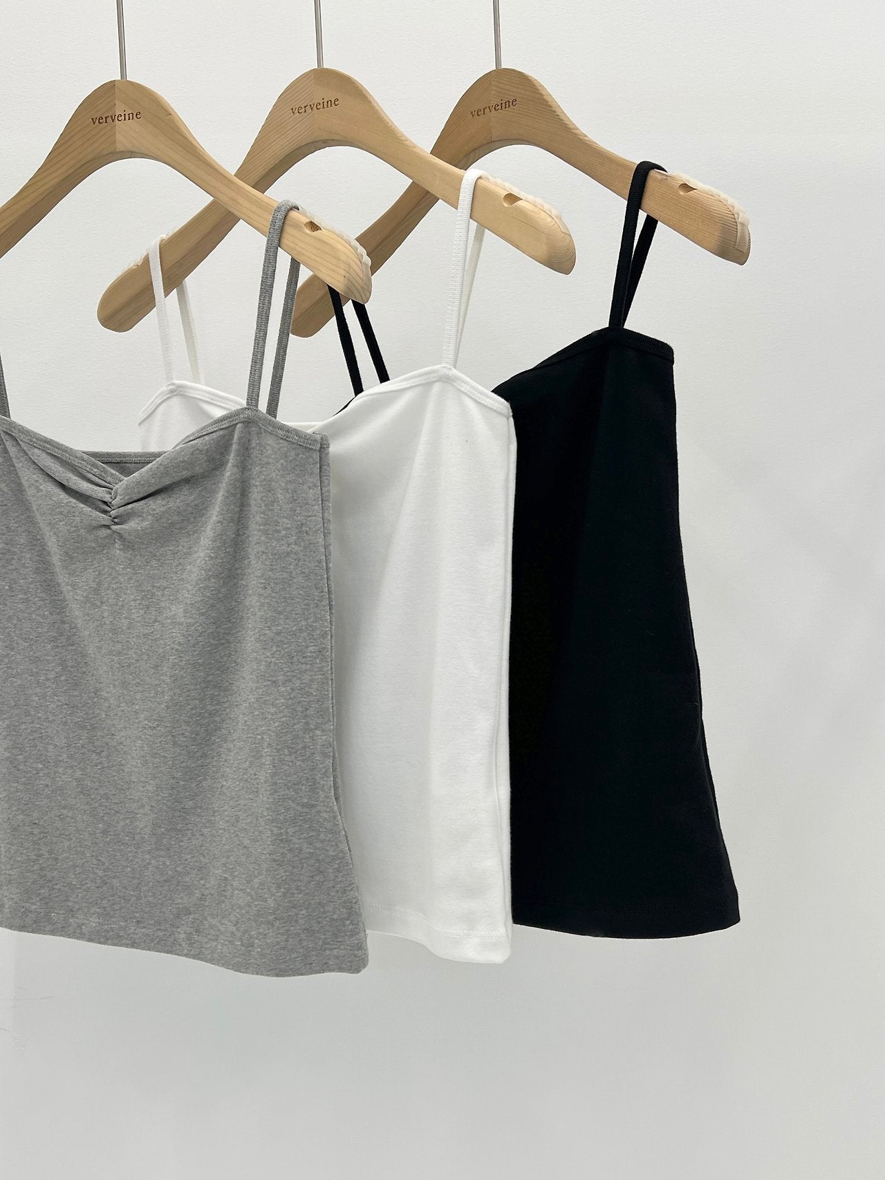 Seren shirring heart neck sleeveless-3col