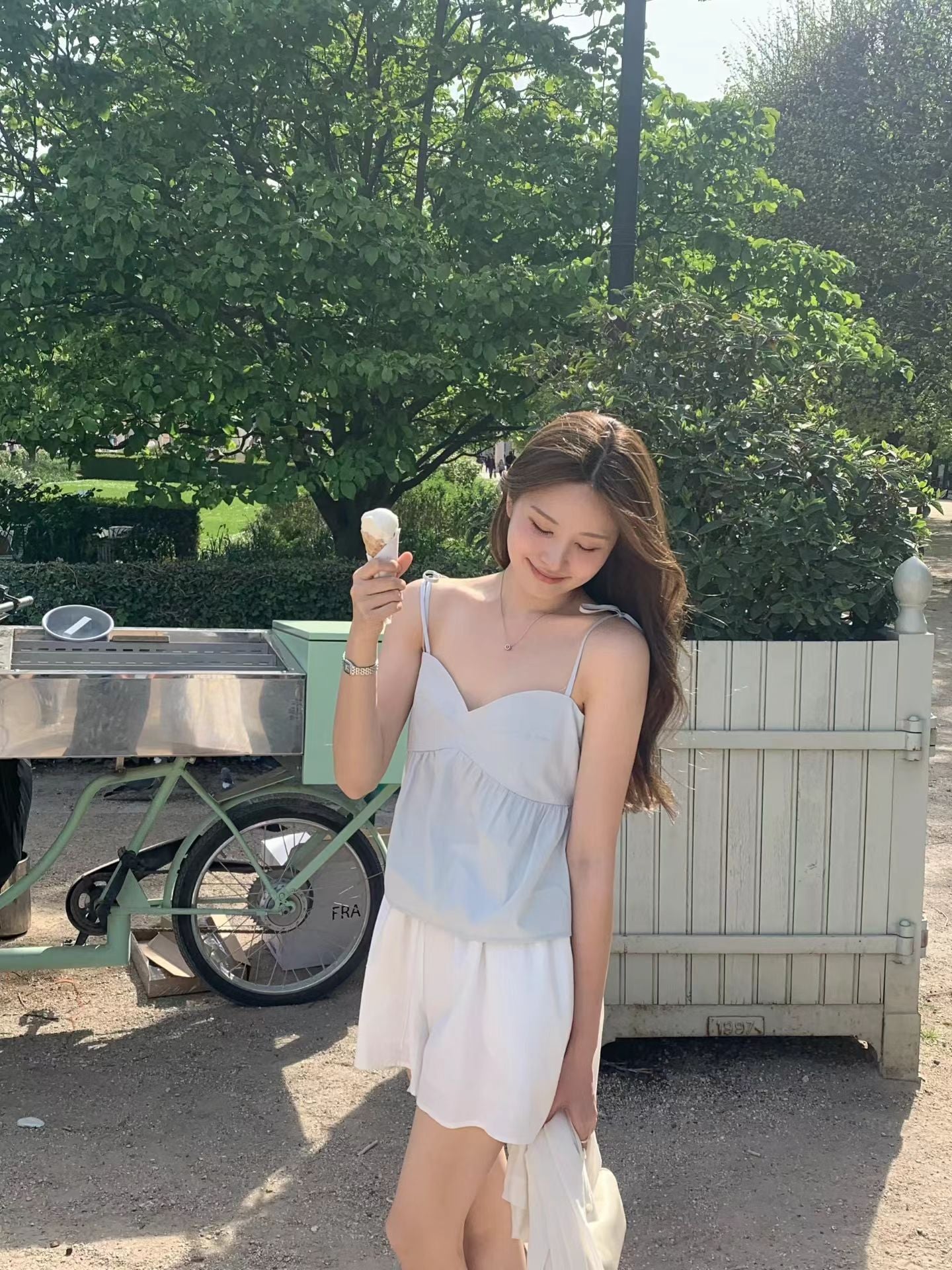 mint即納 Ounce mock ribbon blouse-2col
