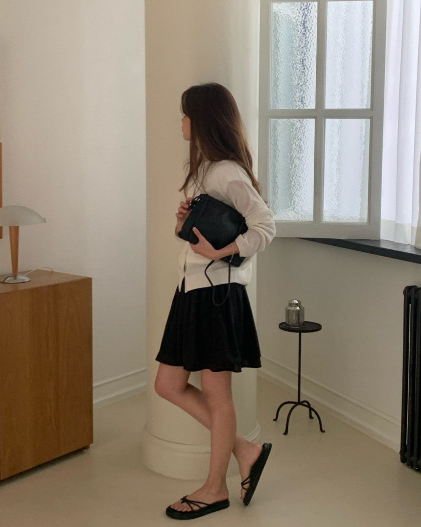 Sally layered tencel short skirt-2col