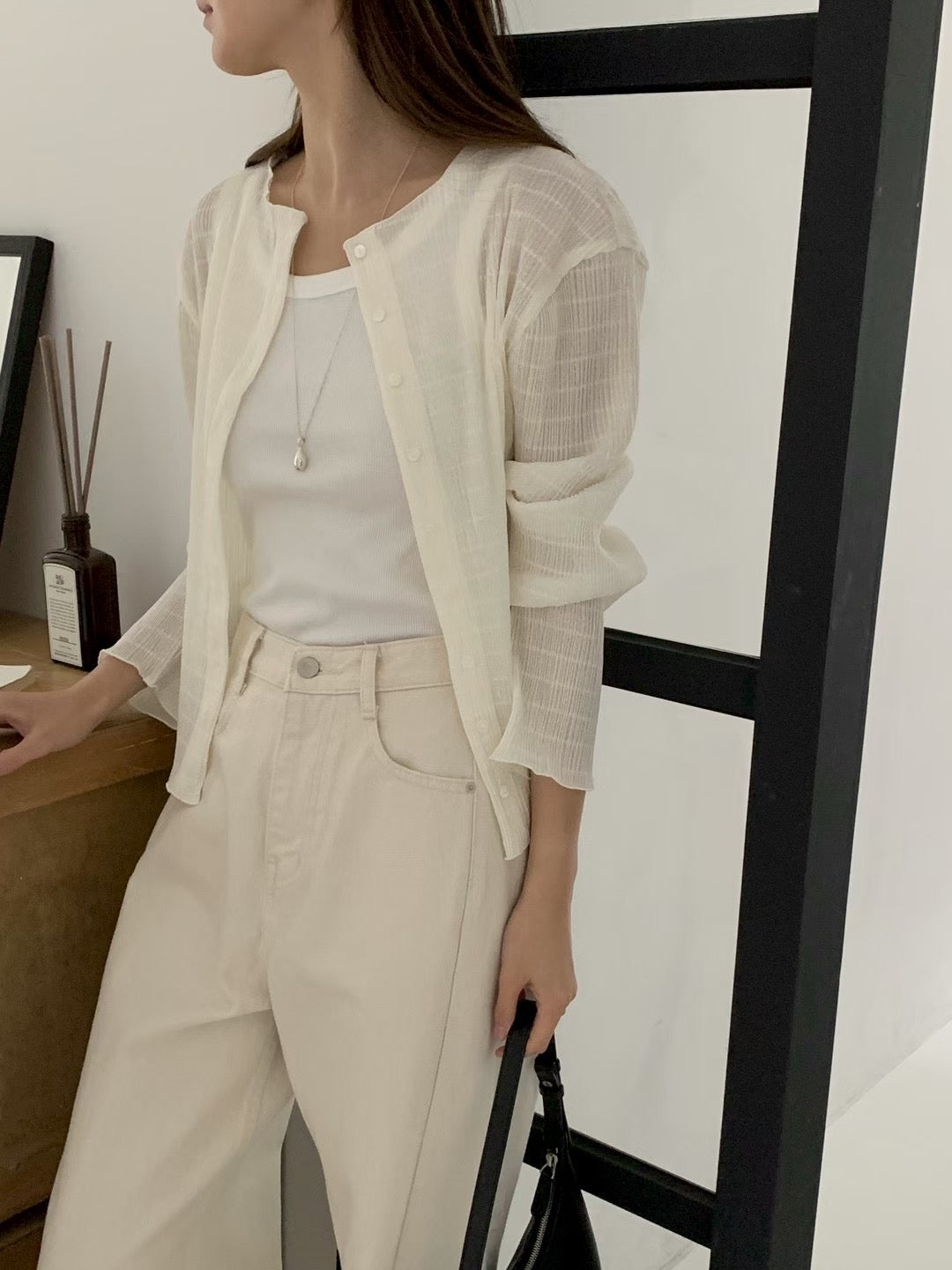 pleats cardigan-3col