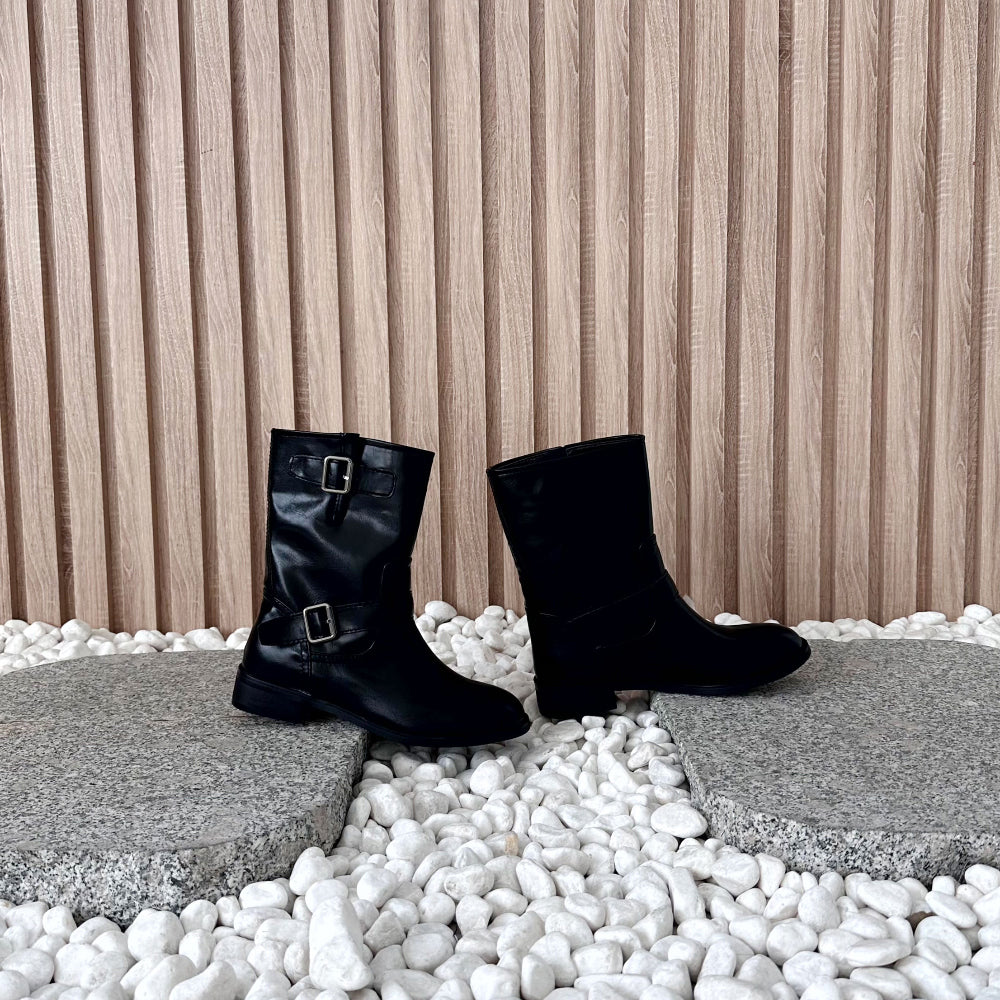 sol ankle buckle boots