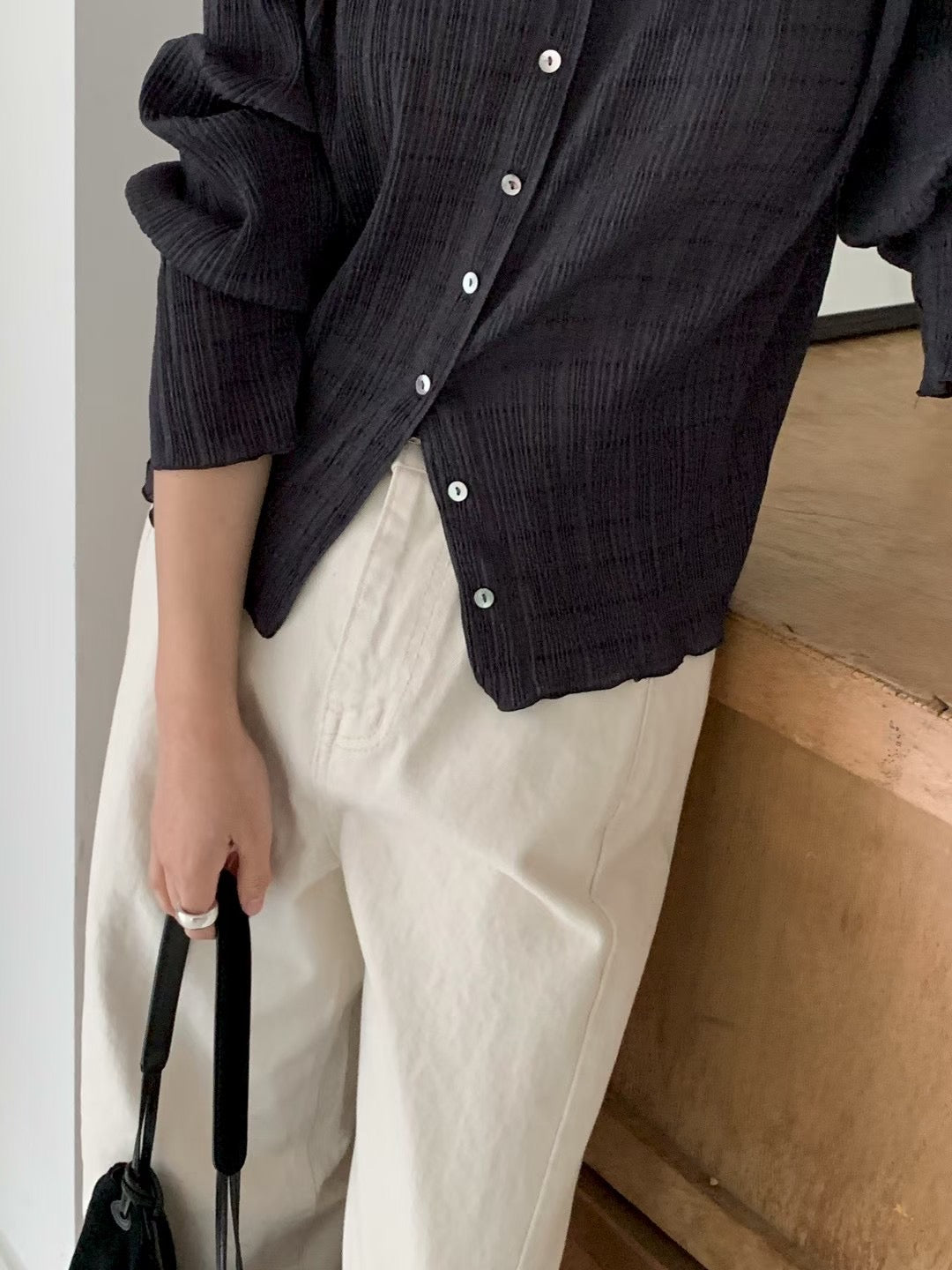 pleats cardigan-3col