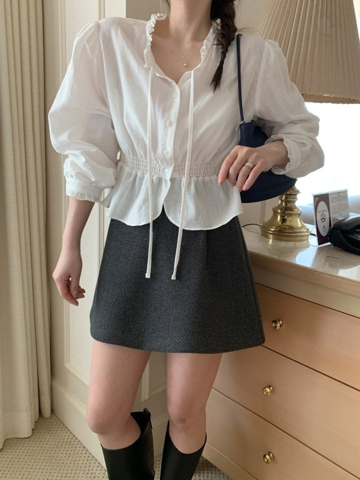 ivory即納 coco smok blouse-2col