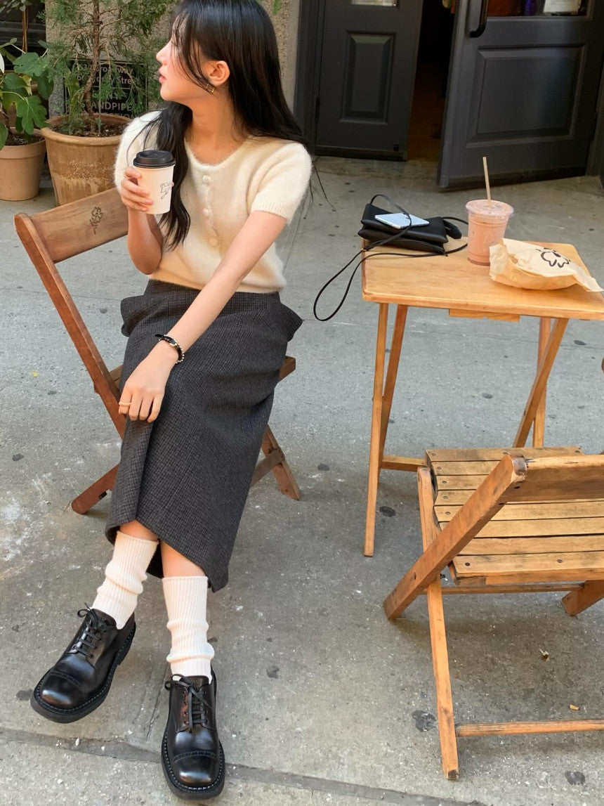 Sola wool check skirt