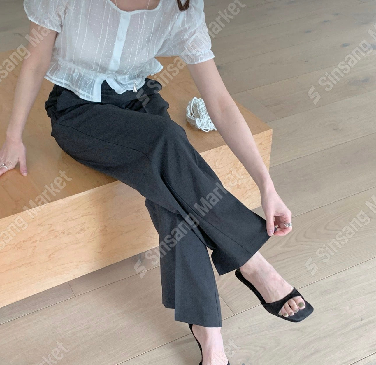wide bootcut slacks-3col/ショート丈あり