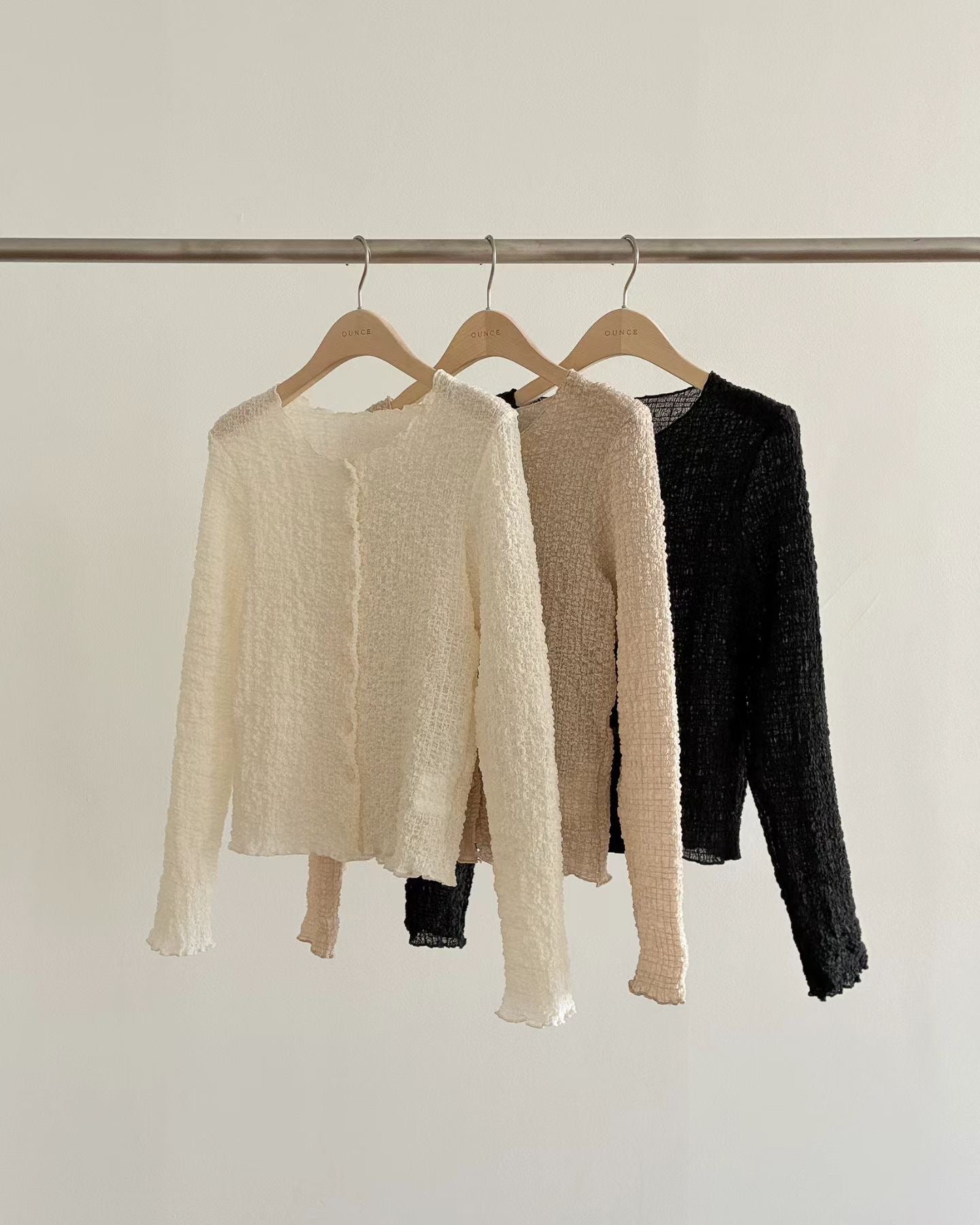 Ounce cloud wrinkle cardigan-3col