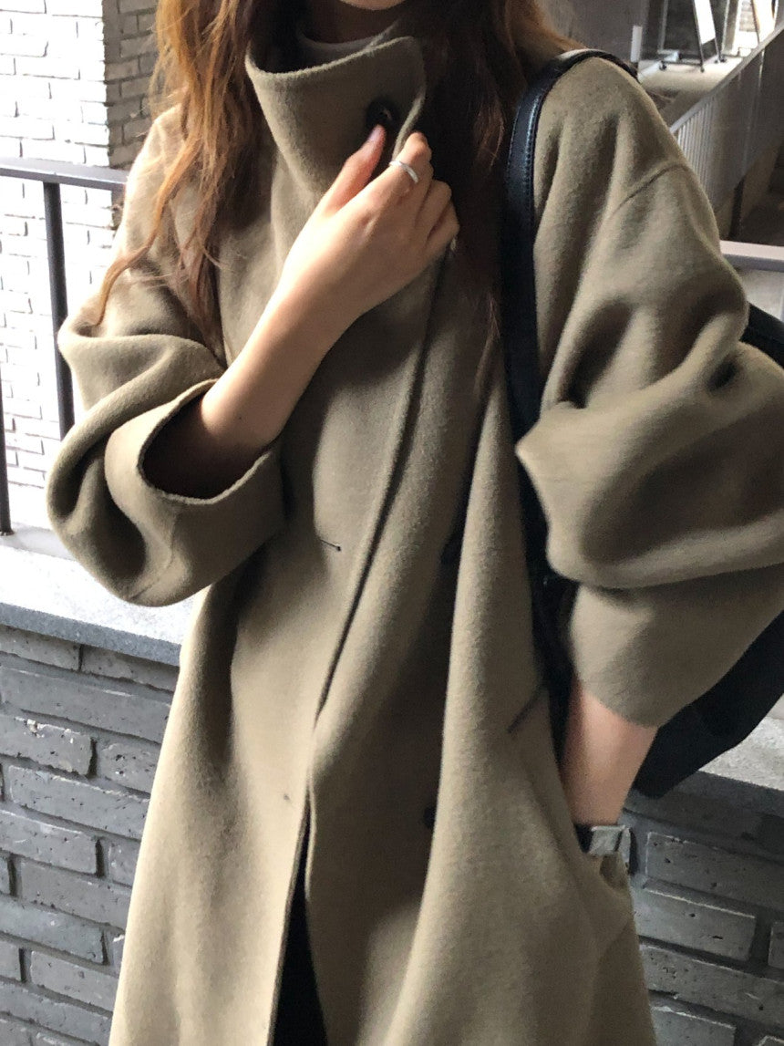 Noel high neck handmade coat-2col