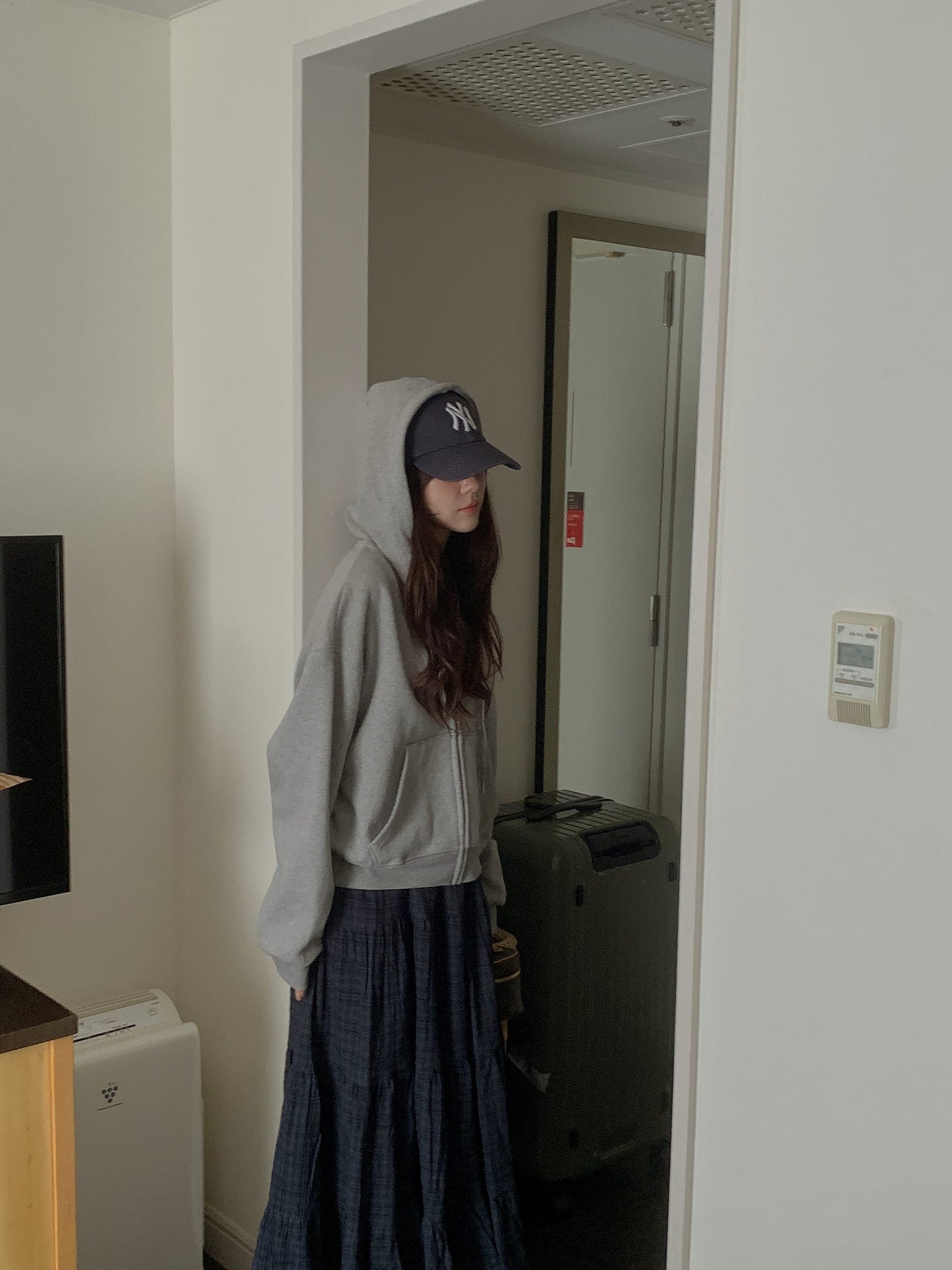 Essential gimo hood zip-up&pants&skirt-3col