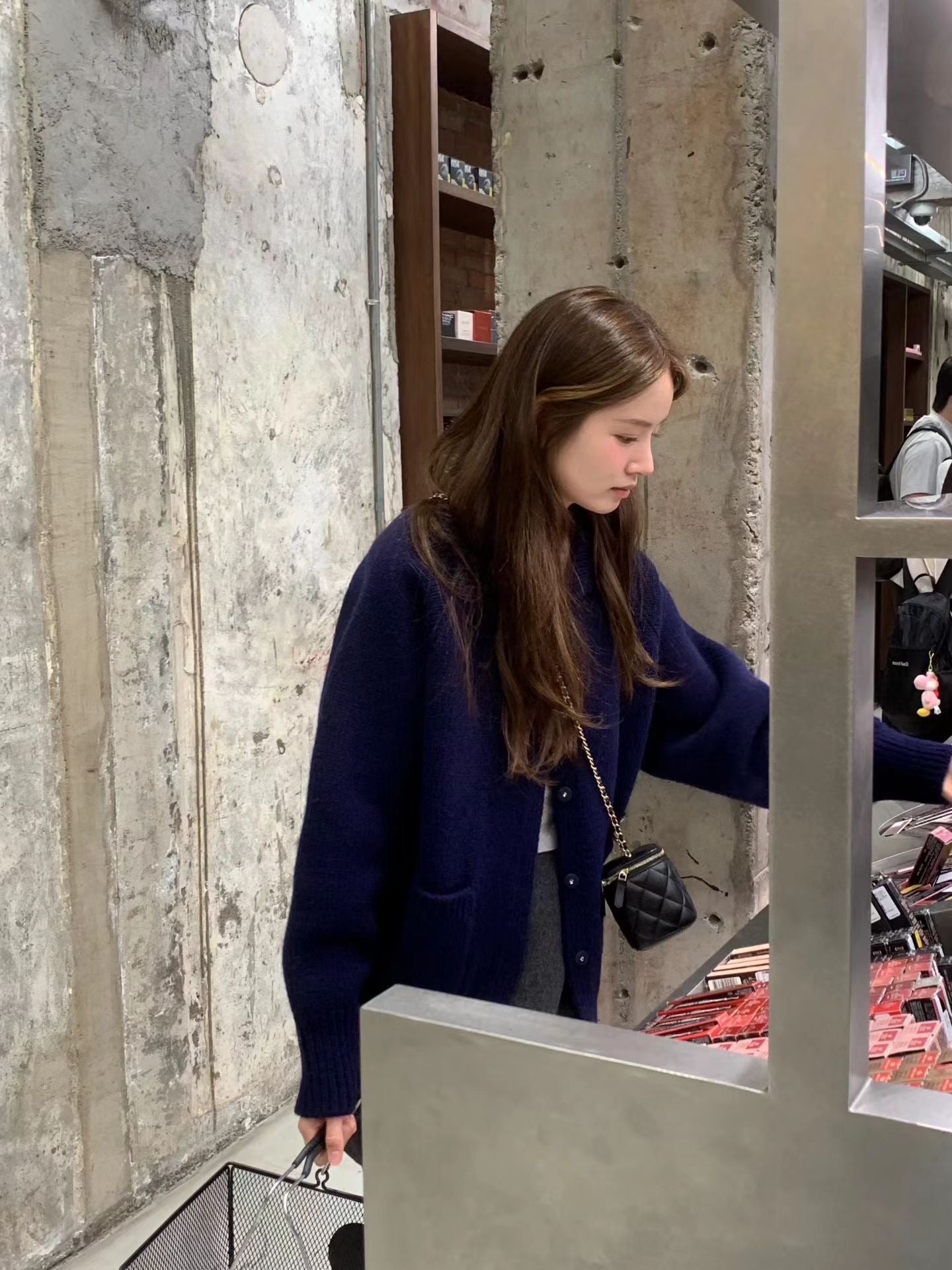 Ounce bailey collar knit cardigan-2col