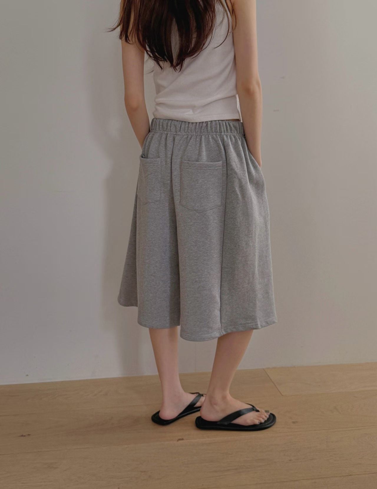 sweat half pants-3col