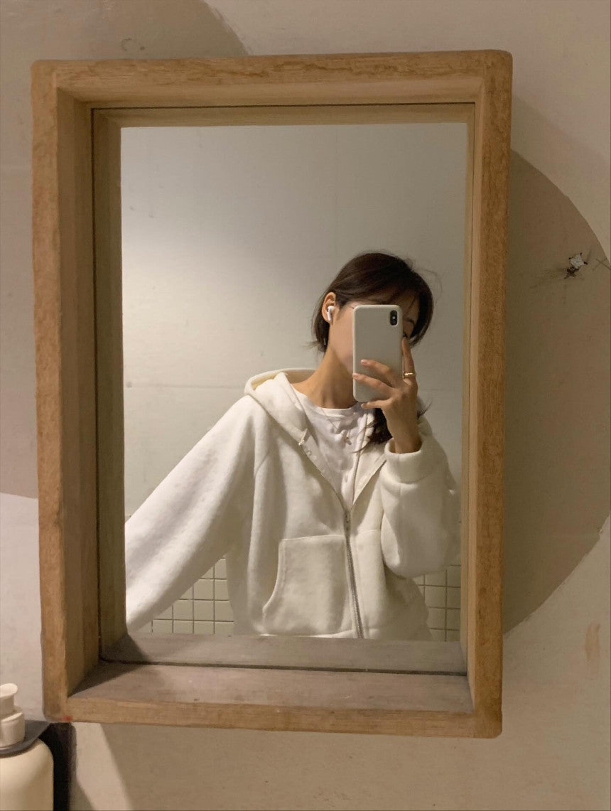 liter pony wool hood zip up-2col