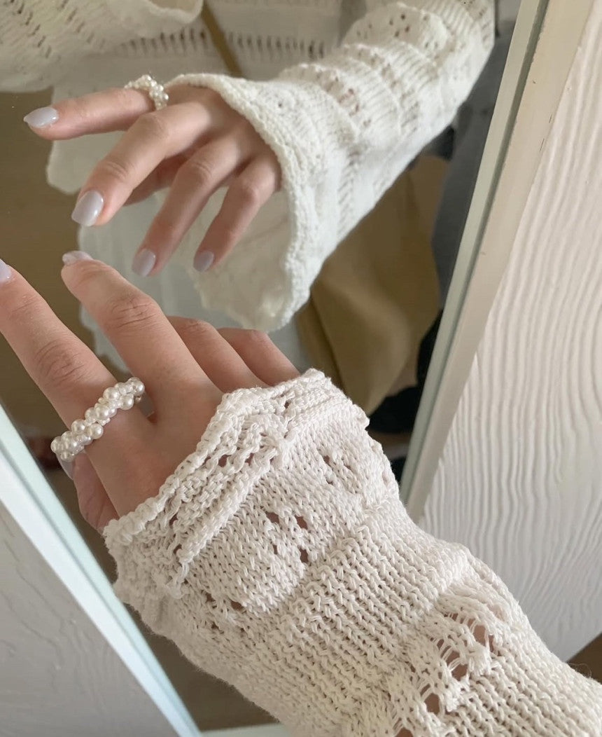 即納 Cotton crochet knit