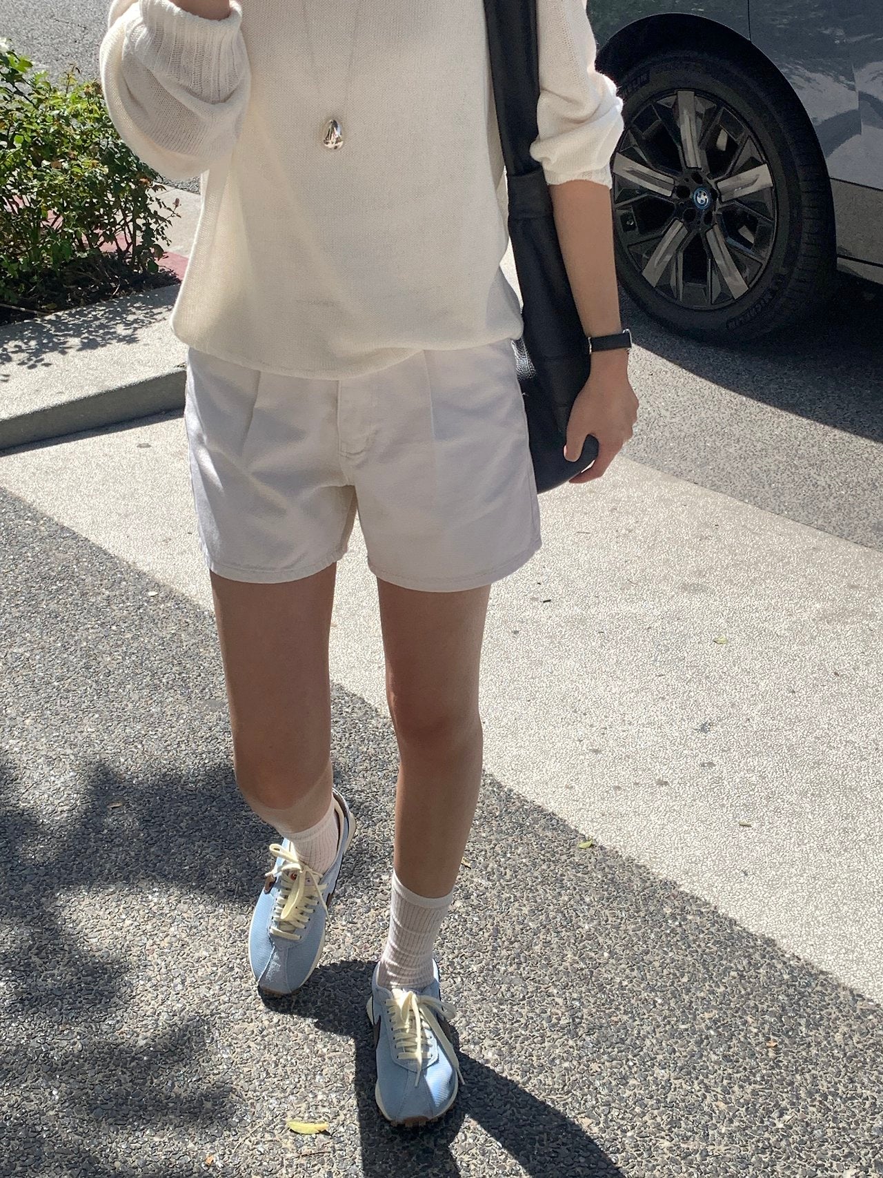sandro pintuck short denim-2col