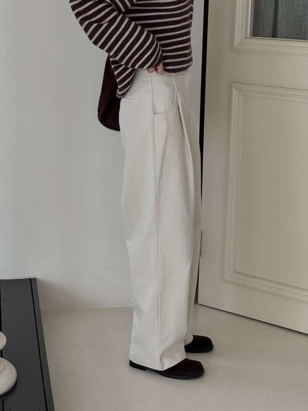 leday handmadecoatハンドメイド コート 韓国 OUNCE フェイクレザーレイヤードトレンチコート[品番：MKSW0053127