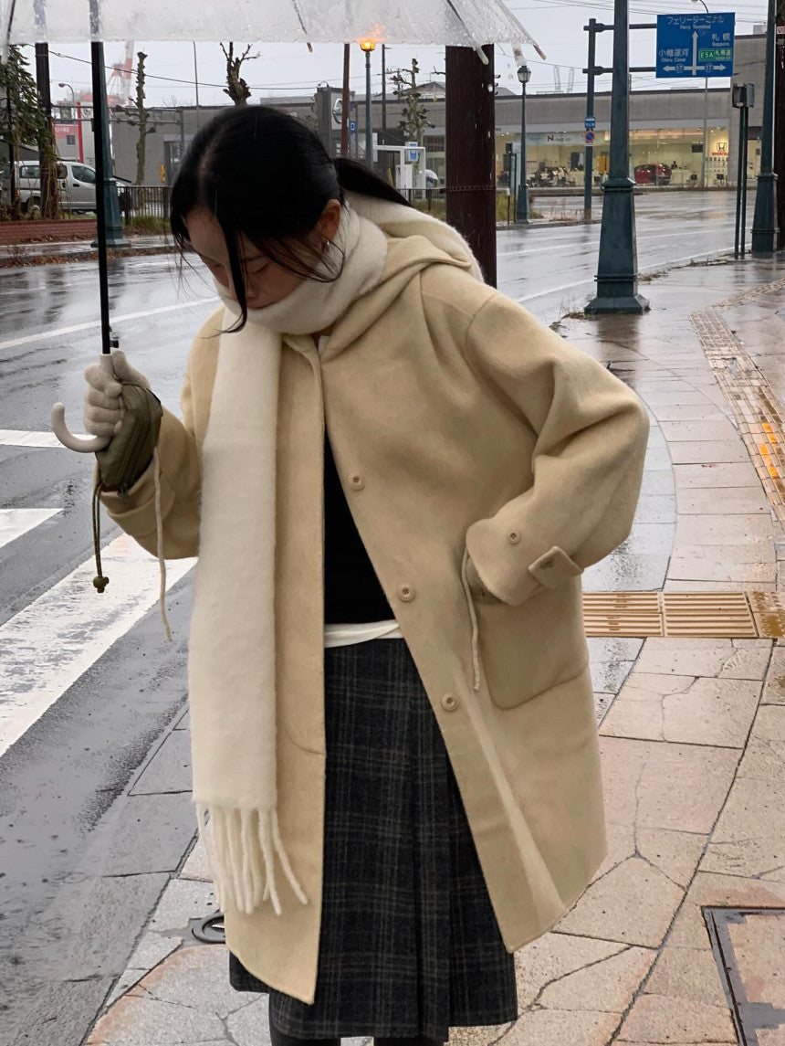 weev check wool skirt