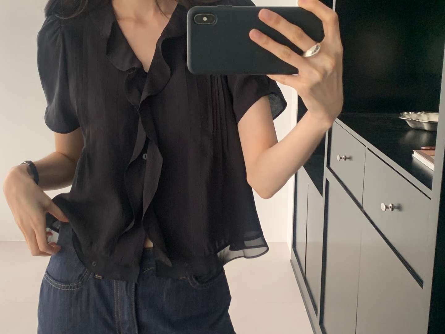 mori pintuck blouse-2col