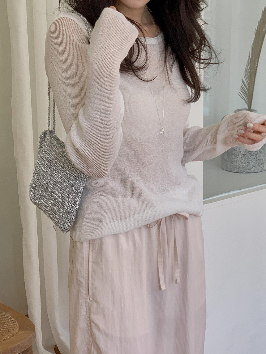 Nudy rib linen knit-4col