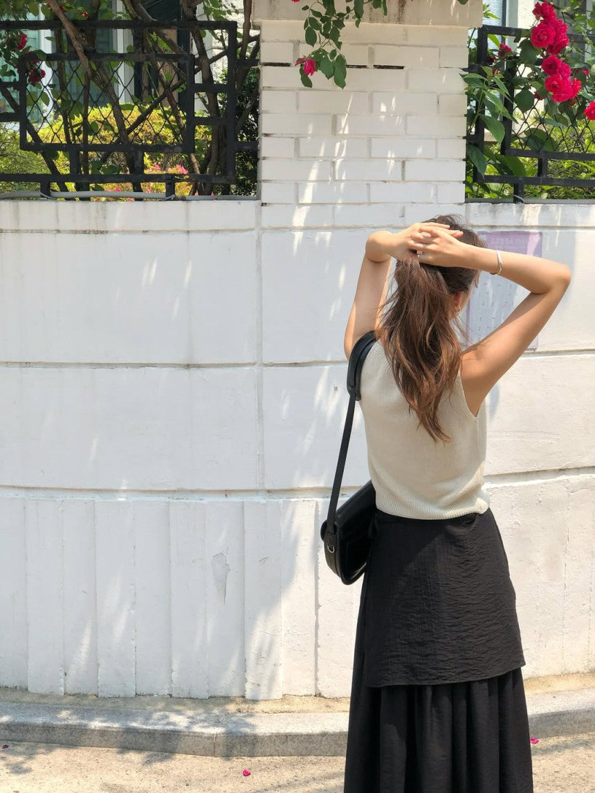 Butter rayered wrap skirt-3col