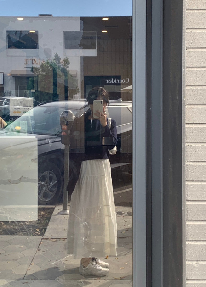 liter anna teard long skirt-2col