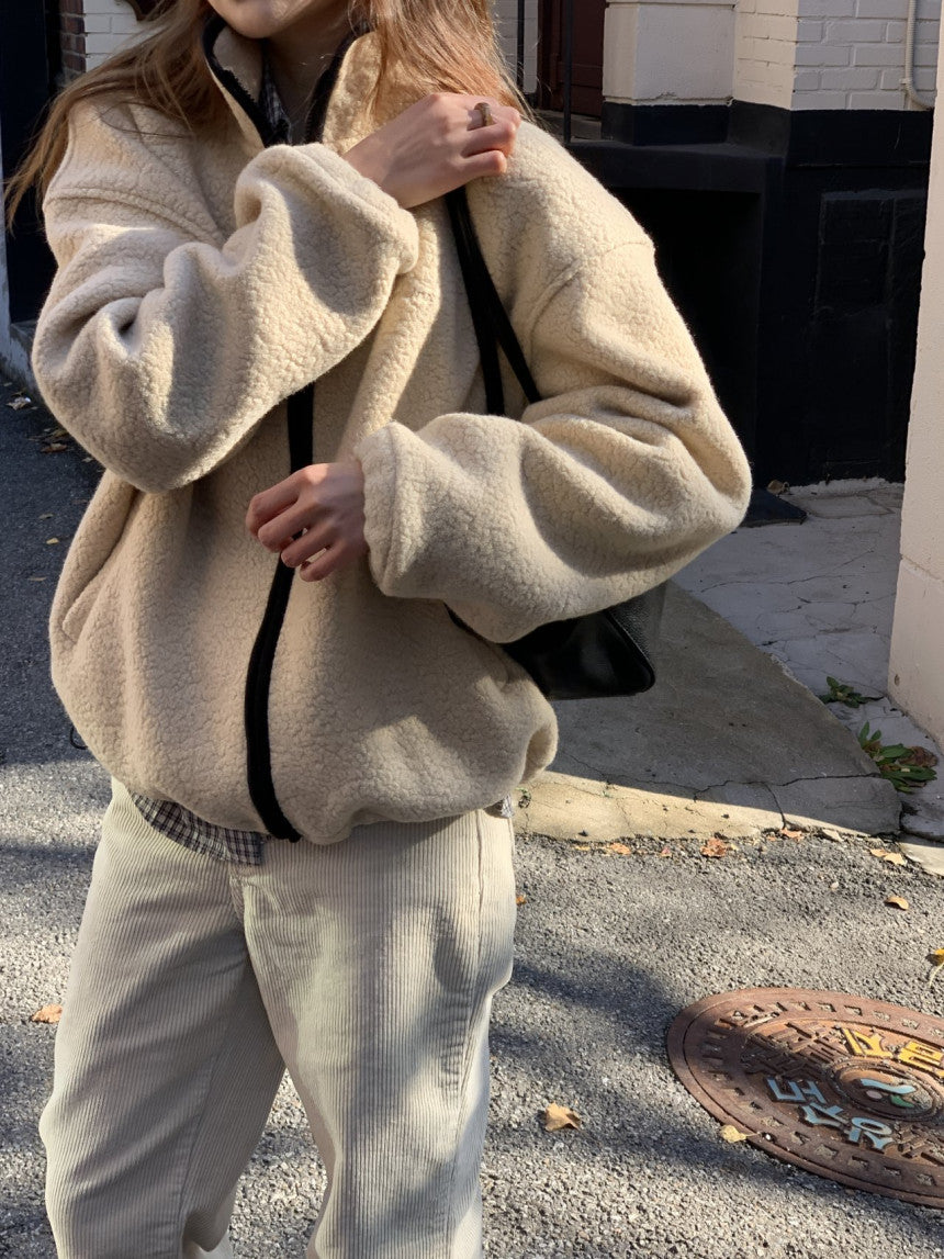 Cris fine wool dumble zip up jumper-3col