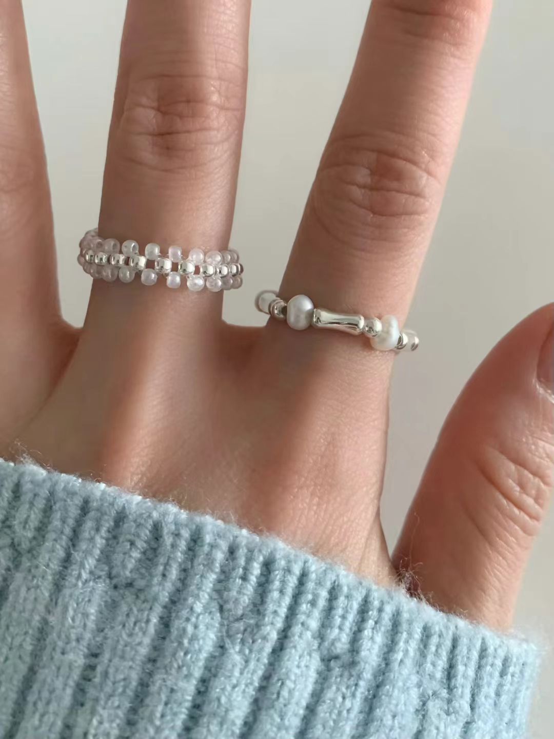 Pentagon Onyx Banding ring-2col