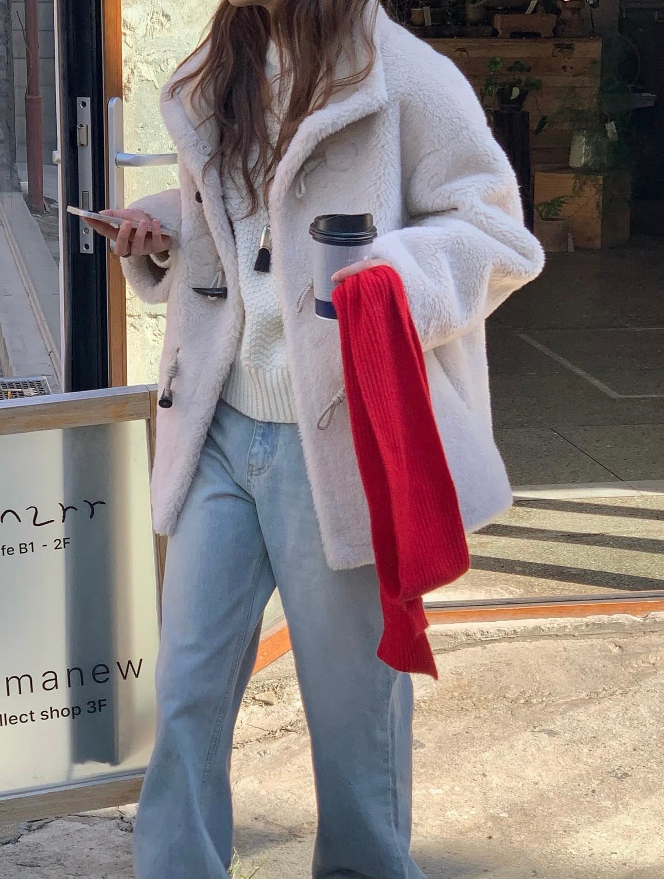 High-neck duffel reversible mustang