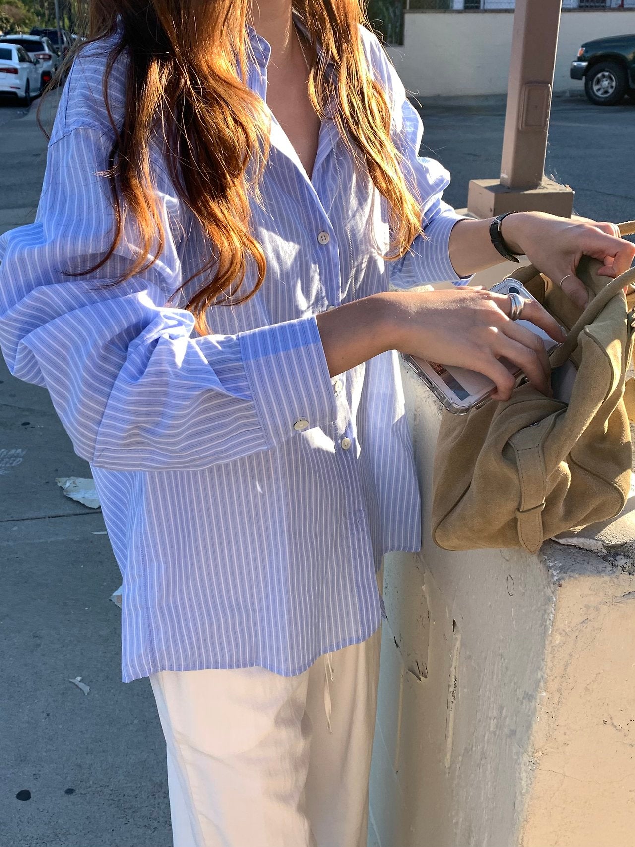 Rien light stripe shirt-2col