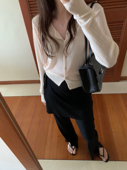 arose linen cardigan-4col