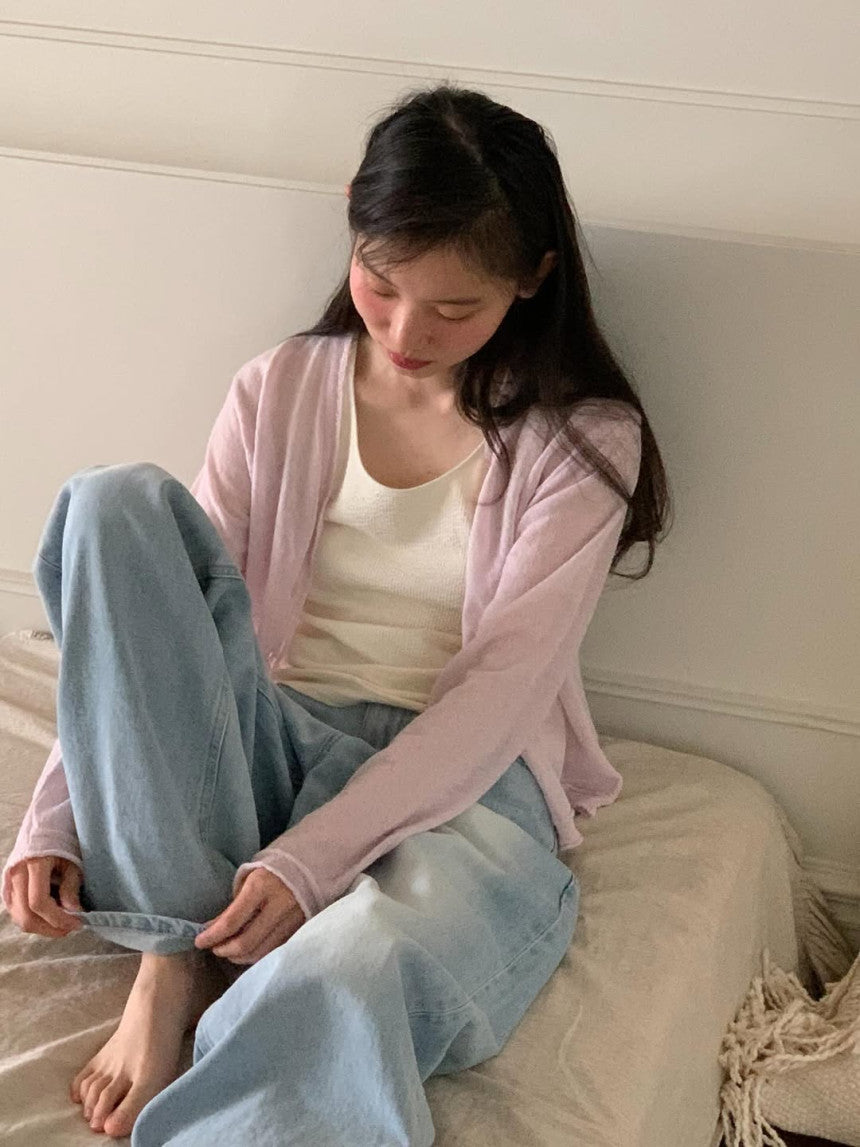 shop linen cardigan-4col