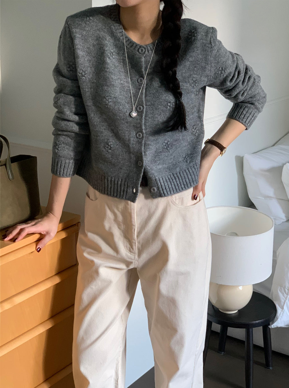 Bubble flower cardigan-2col