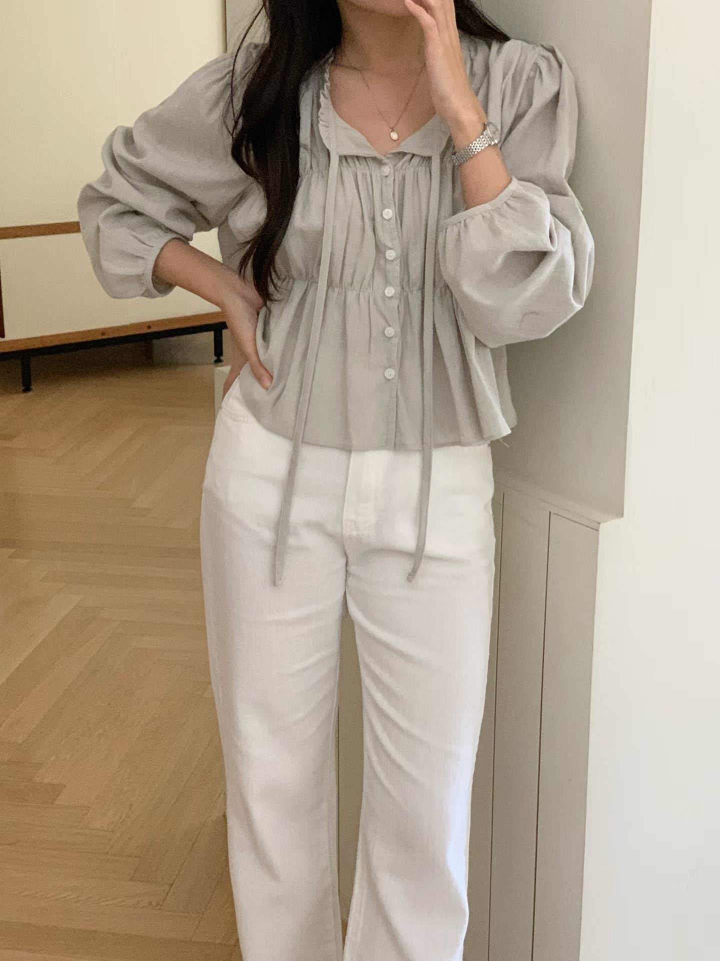 sorbet frill blouse-2col