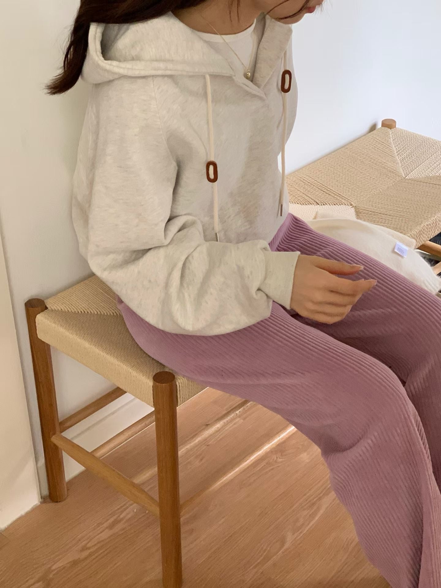 London wool gimo hood T-4col