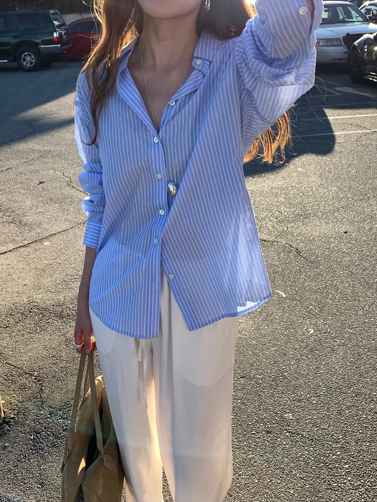 Rien light stripe shirt-2col