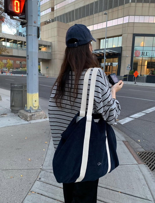 Corduroy big bag-3col