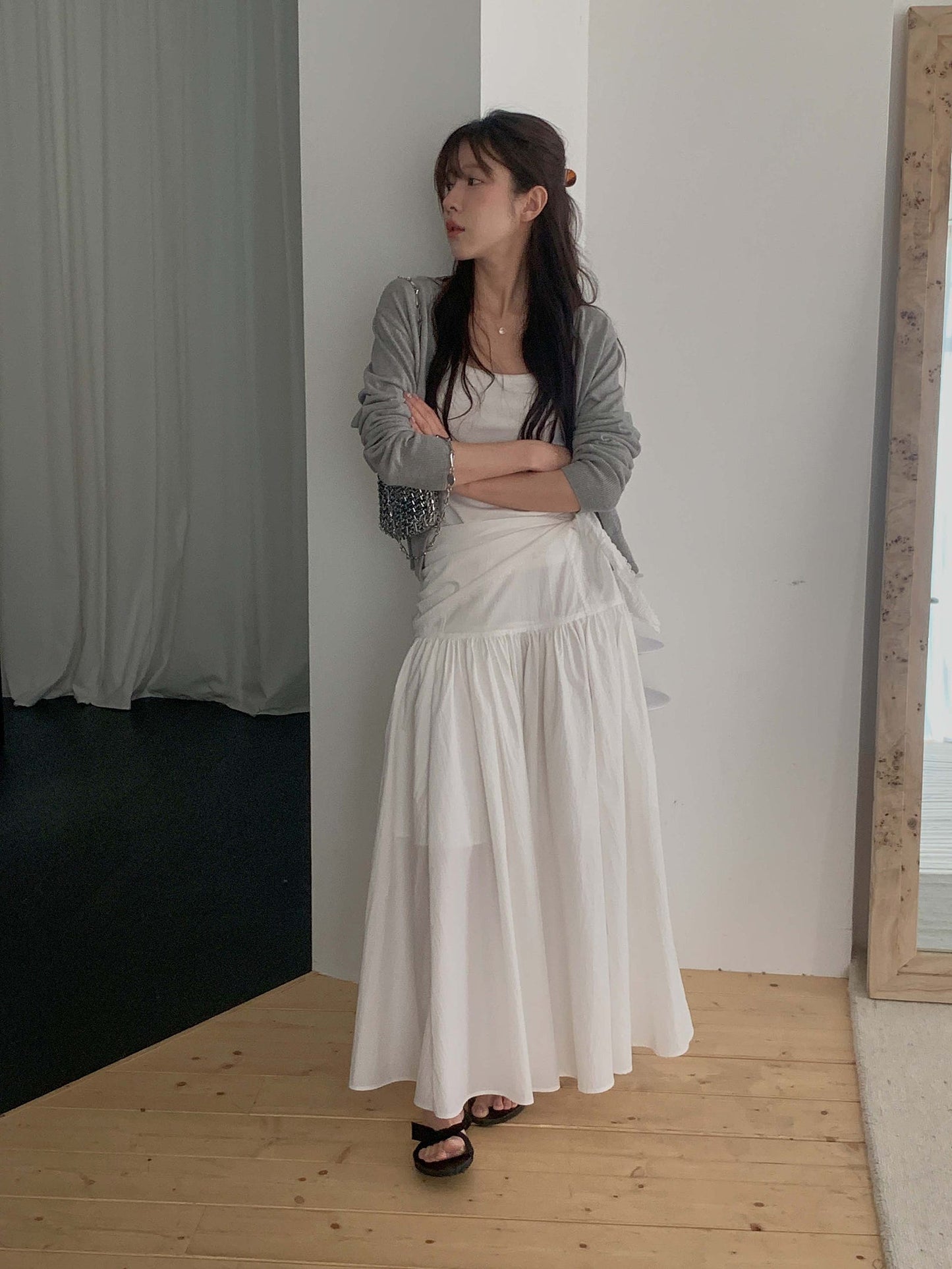 angle scarf&skirt set-2col